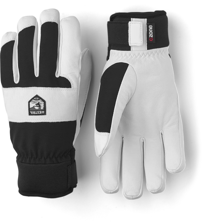 Women\'s Hestra CZone Vernum Ski Gloves Black/White | SBXWFD814