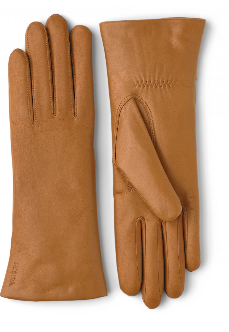 Women\'s Hestra Elisabeth Leather Gloves Cork | ZYOKTI704