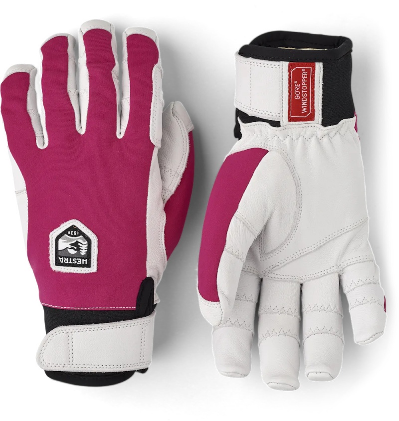 Women\'s Hestra Ergo Grip Active Ski Gloves Fuchsia/White | PGBTSW568