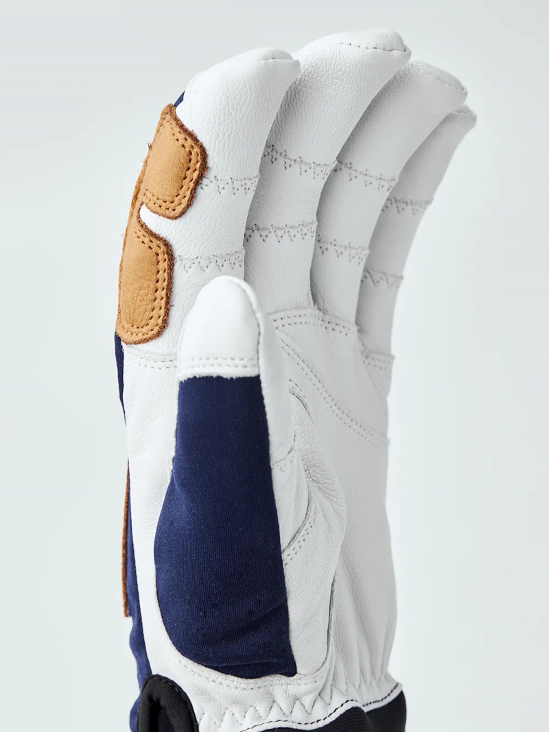 Women's Hestra Ergo Grip Active Wool Terry Outdoor & Hiking Gloves Navy/White | FVKOUR267