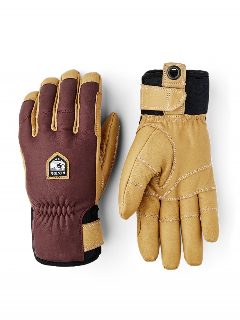 Women\'s Hestra Ergo Grip Incline Ski Gloves Bordeaux/Brown | KXWMBS804