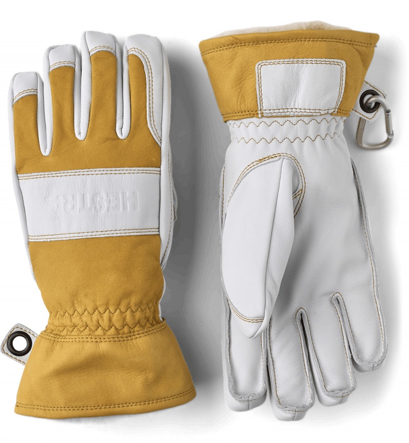 Women\'s Hestra Fält Guide Ski Gloves Yellow/White | PNAKHJ453