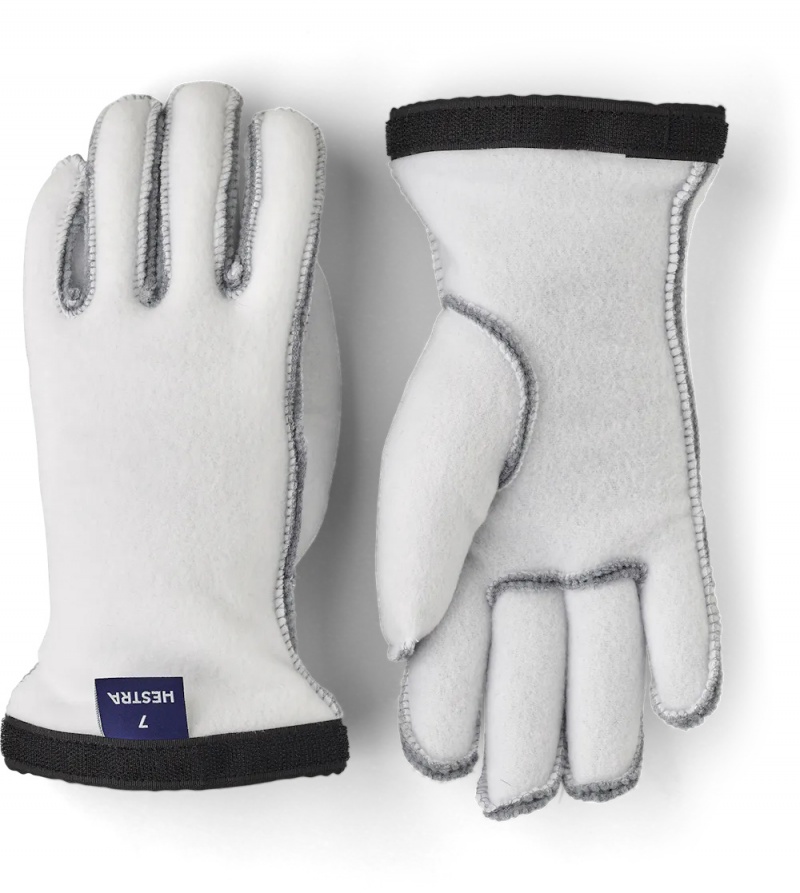 Women\'s Hestra Heli Ski Female Liner 5-finger Liners & Inner Gloves White | EZLGXP630