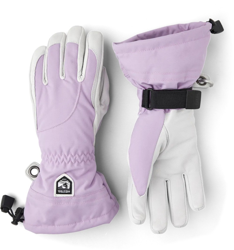 Women\'s Hestra Heli Ski Female Ski Gloves Syringa/White | HDQSXK982