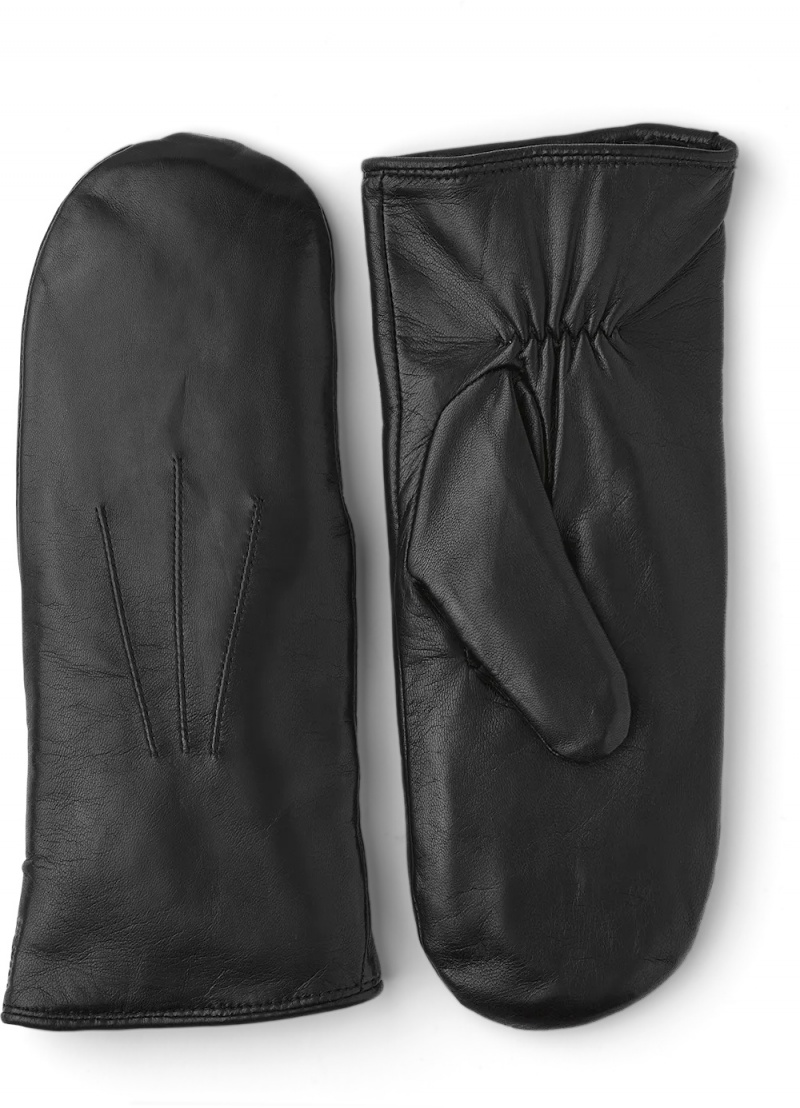 Women\'s Hestra Marion Leather Gloves Black | JNDKTB472