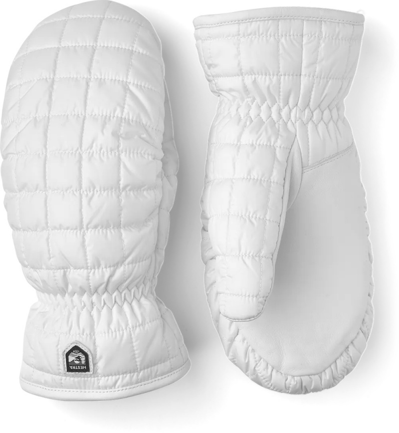 Women\'s Hestra Moon Light Mitt Ski Gloves White | IYJXSM198