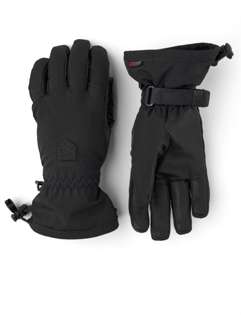 Women\'s Hestra Powder CZone Waterproof Gloves Black | JMPHLT029