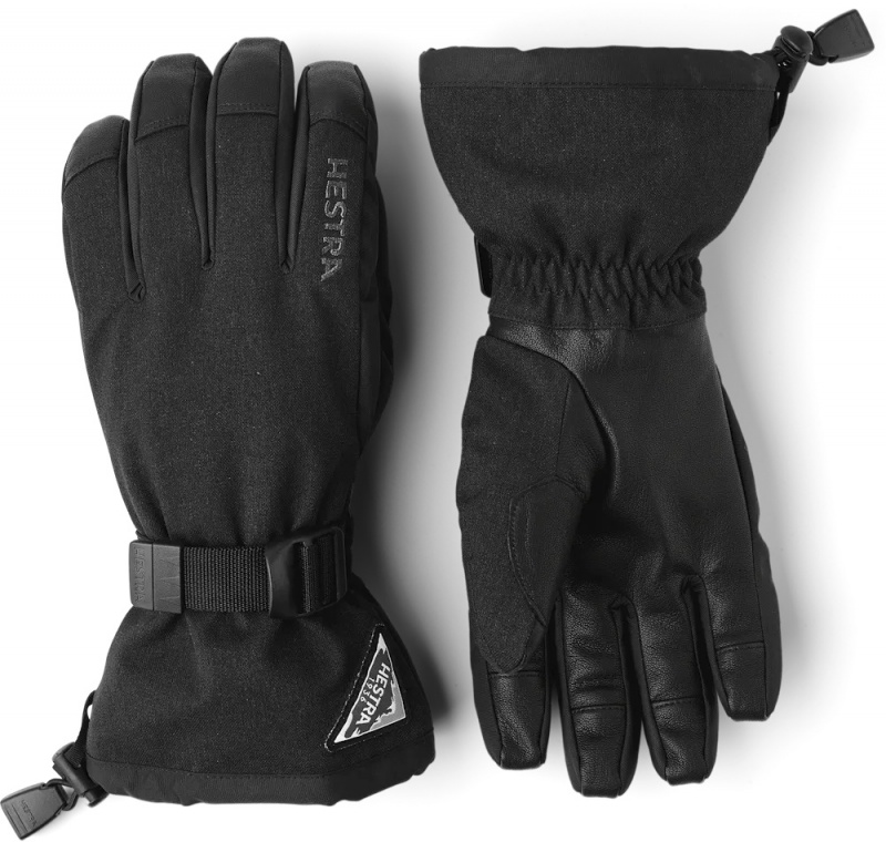 Women\'s Hestra Powder Gauntlet Ski Gloves Black | DKMWSQ426