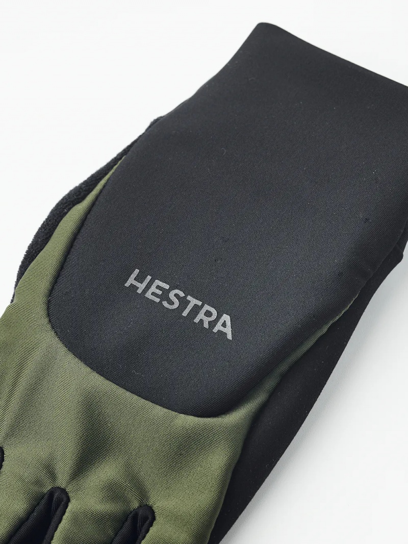 Women's Hestra Sprint Short 5-finger Bike & Mtb Gloves Olive/Black | NTFGEV471