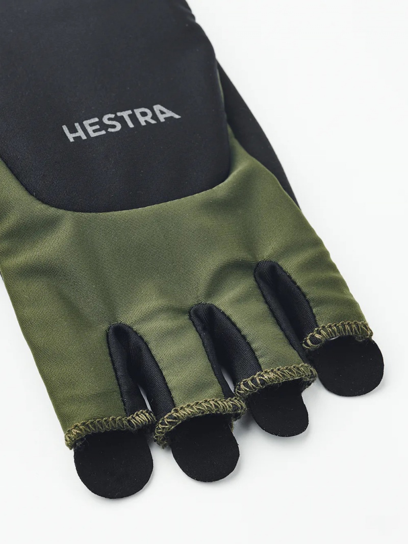 Women's Hestra Sprint Short 5-finger Bike & Mtb Gloves Olive/Black | NTFGEV471