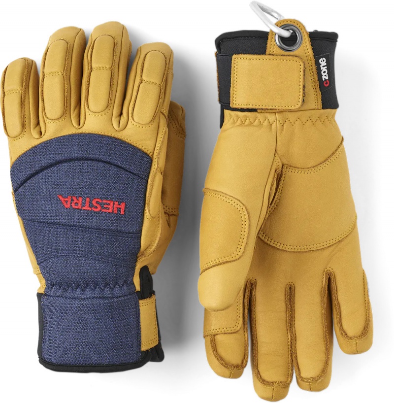 Women\'s Hestra Vertical Cut Czone Ski Gloves Navy/Tan | YUWFDO417