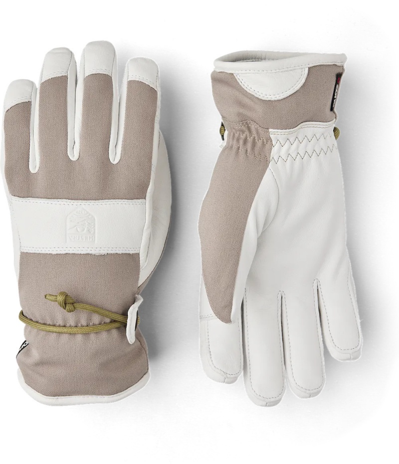 Women\'s Hestra Voss CZone Waterproof Gloves Beige | QAKLDE902